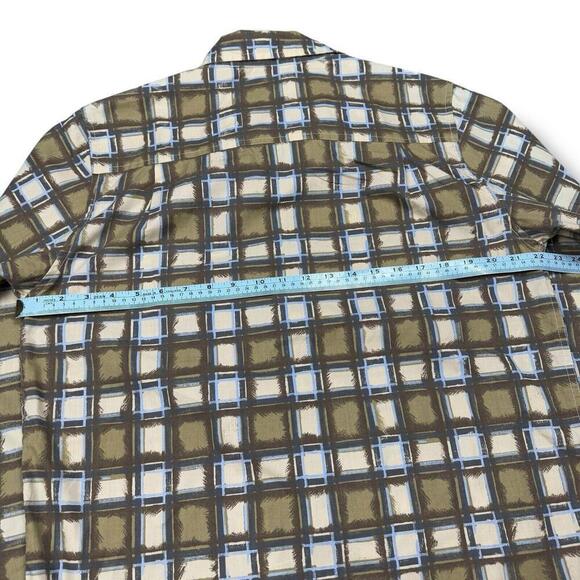 VTG OAKLEY Men’s Plaid Long Sleeve Shirt Large 2000s Y2K Casual Olive Green - Picture 10 of 10
